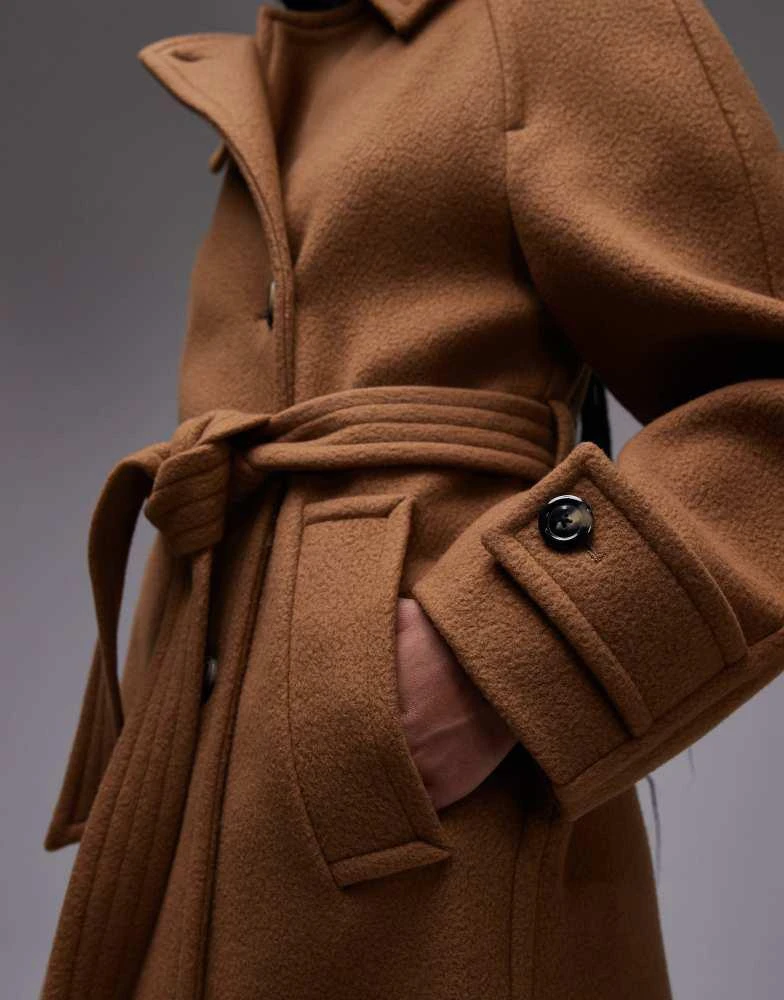 Mango Mango oversized wool jacket in brown 4