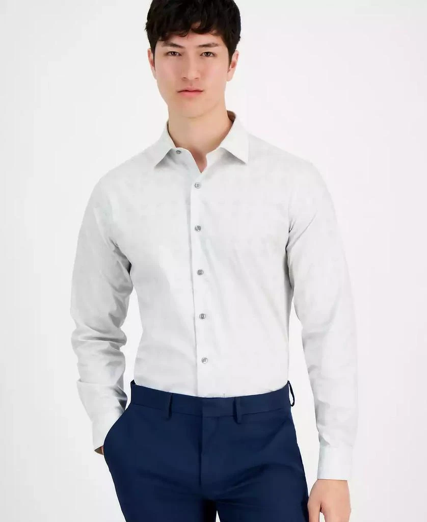 Alfani Men's Slim-Fit Geo-Lines Dress Shirt, Created for Macy's 1
