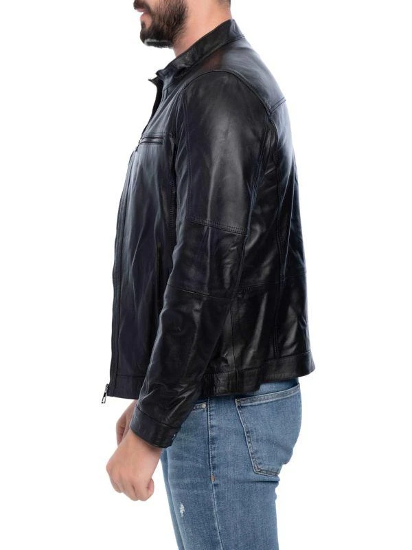 Vellapais Leather Zip Biker Jacket 3
