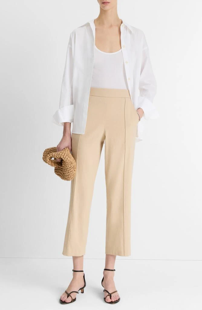 Vince Pintuck Linen Blend Tapered Trousers 4
