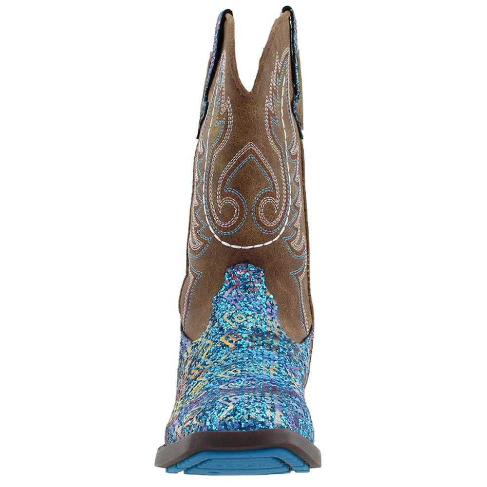 Roper Southwest Glitter Square Toe Cowboy Boots (Little Kid-Big Kid) 5