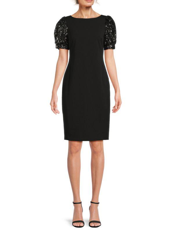 Calvin Klein Embellished Sleeve Dress Dresses Skirts Free Shipping BeyondStyle