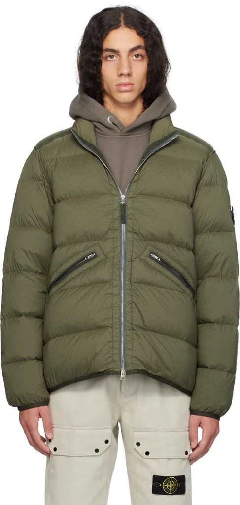 Stone Island Khaki 43028 Seamless Tunnel Nylon Down Jacket 1