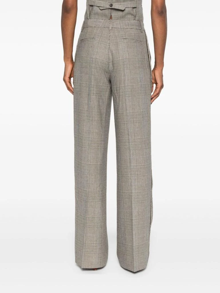 Parosh BROWN HOUNDSTOOTH TROUSERS WITH STRIPES 2