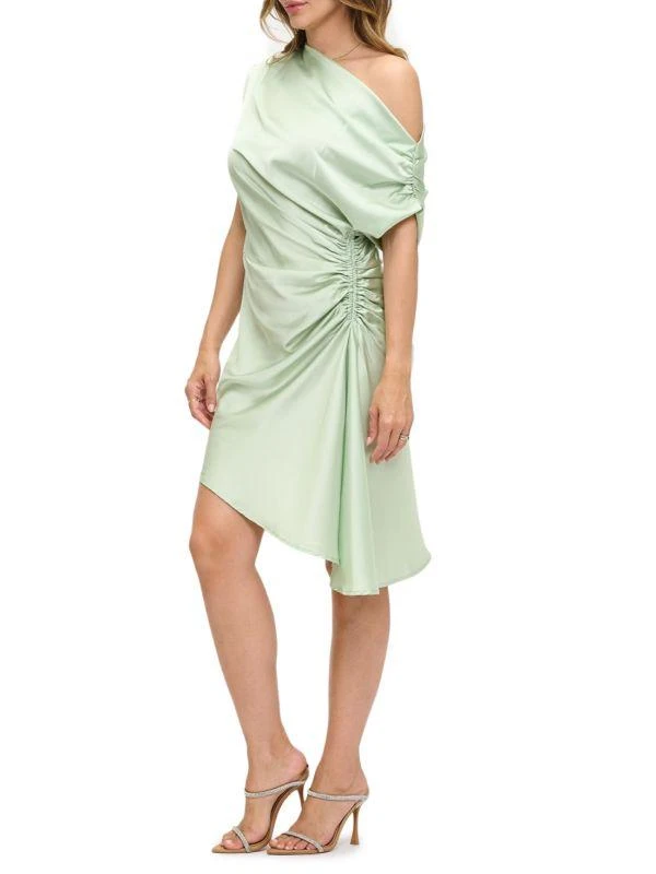 Renee C. Satin Asymmetric A-Line Minidress 3