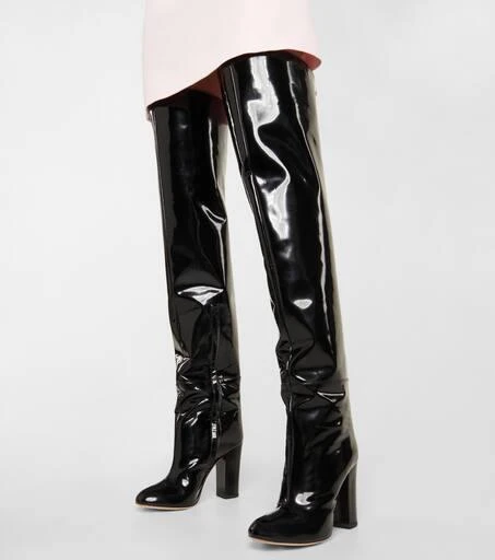 Giambattista Valli Suede-trimmed PVC knee-high boots 4
