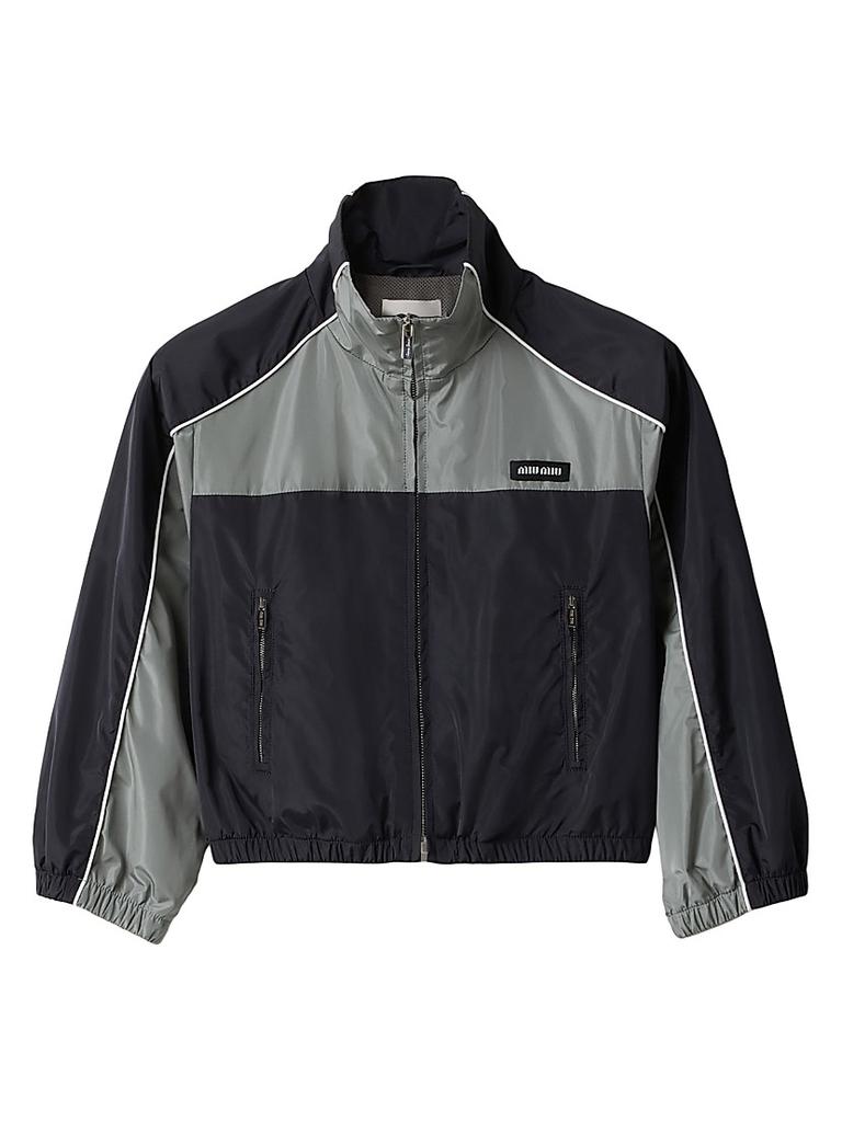 Miu Miu Miu Miu Logo-Patch Zipped Bomber Jacket - Jackets