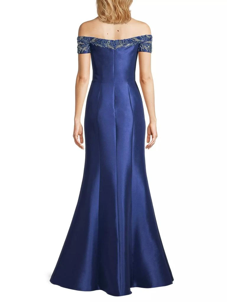 Basix Black Label Beaded Off-The-Shoulder Gown 5