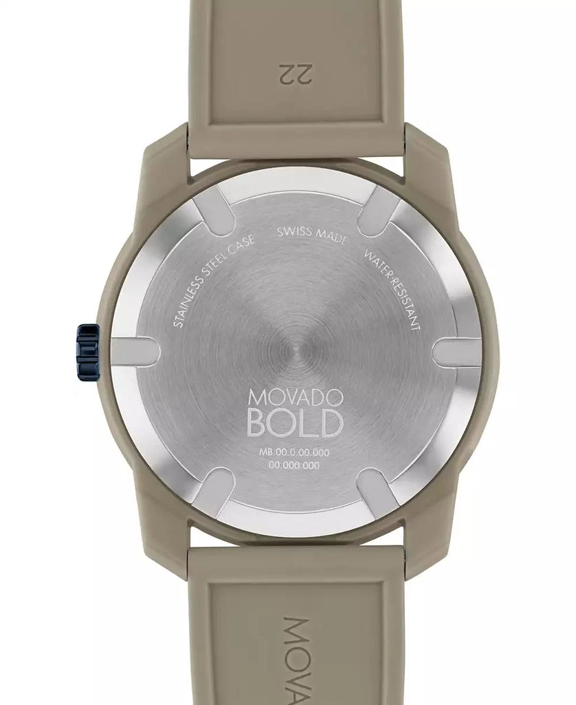 Movado Men's Swiss Bold TR90 Gray Silicone Strap Watch 42mm 3
