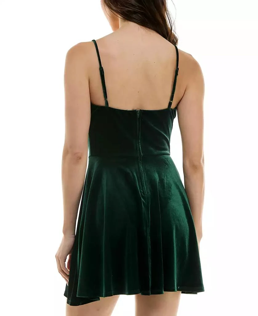B Darlin Juniors' Straight-Neck A-Line Velvet Dress 2