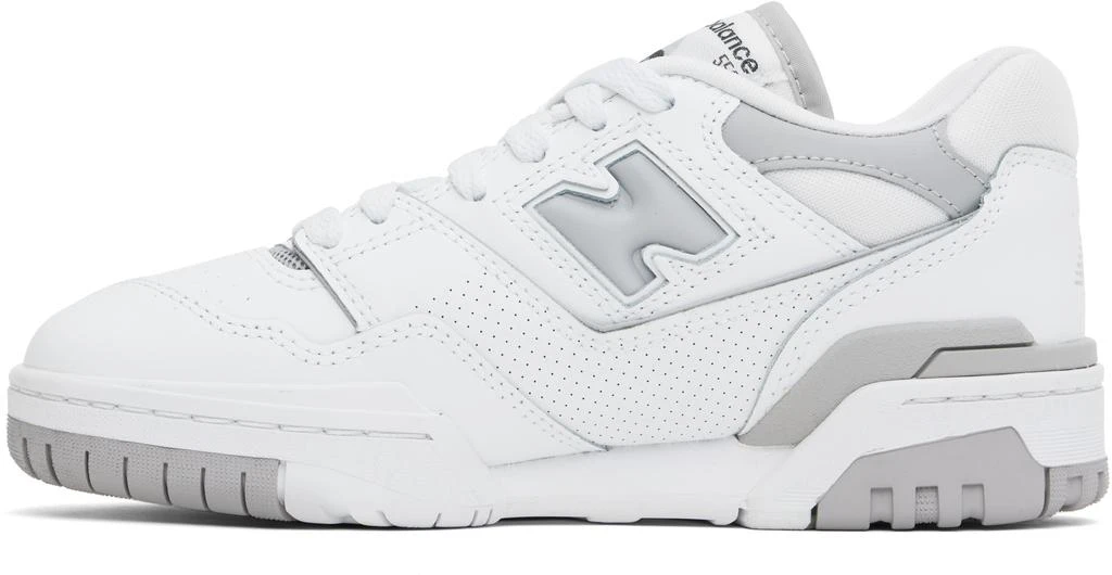 New Balance White & Gray 550 Sneakers 3