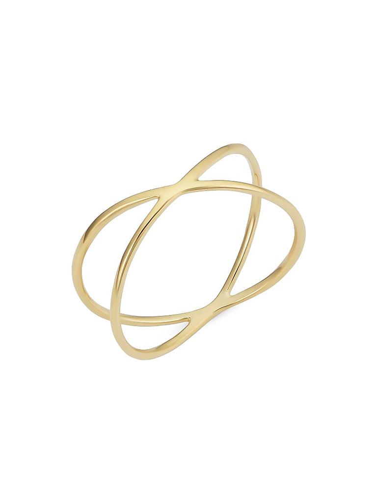 Oradina 14K Yellow Solid Gold West Side Ring