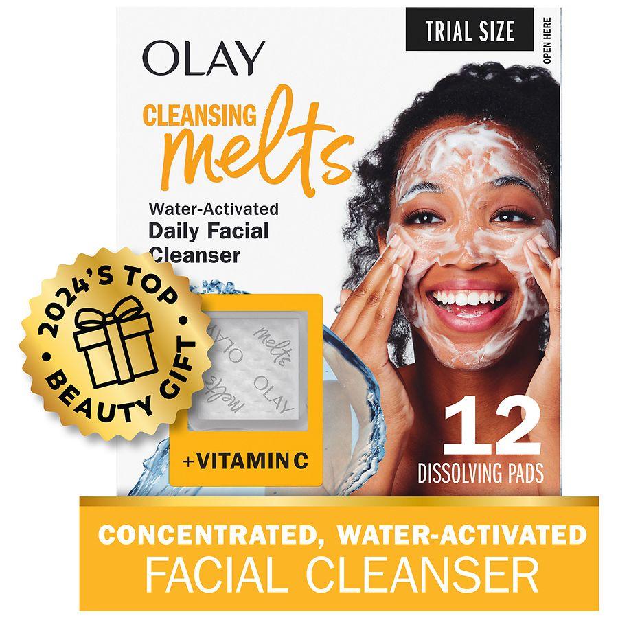 Olay Cleansing Melts + Vitamin C Face Cleanser, Water-Activated Face Wash