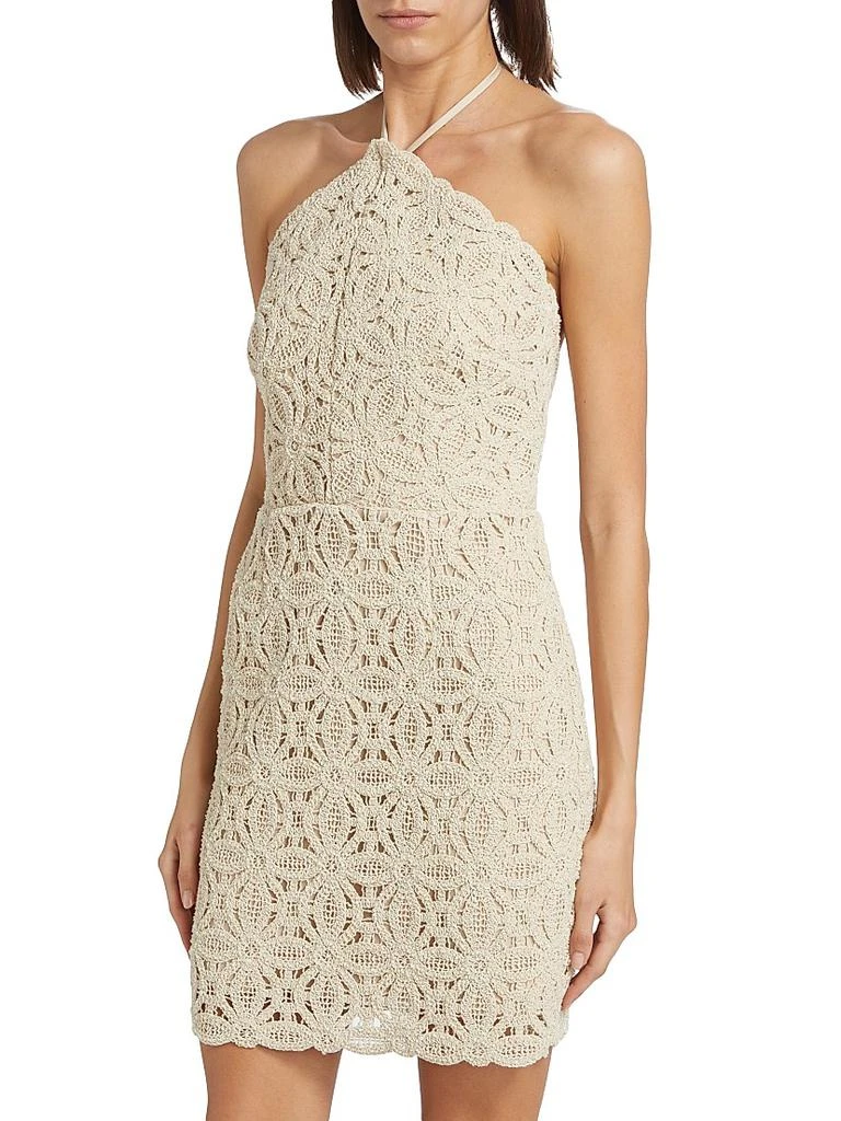 white christmas dresses Miracle Beaded Crochet Mini Dress
