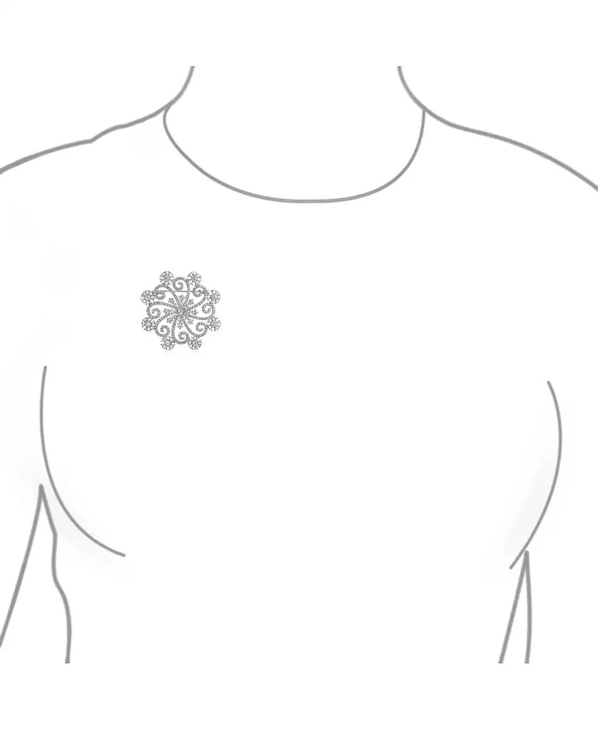 Bling Jewelry Large Frozen Winter Swirl Holiday Party CZ Cubic Zirconia Scarf Christmas Statement Snowflake Brooch Pin 4