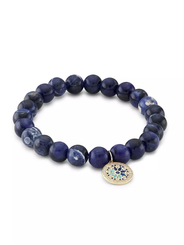 Sydney Evan 14K Yellow Gold 
Multi-Gemstone Beaded Stretch Bracelet