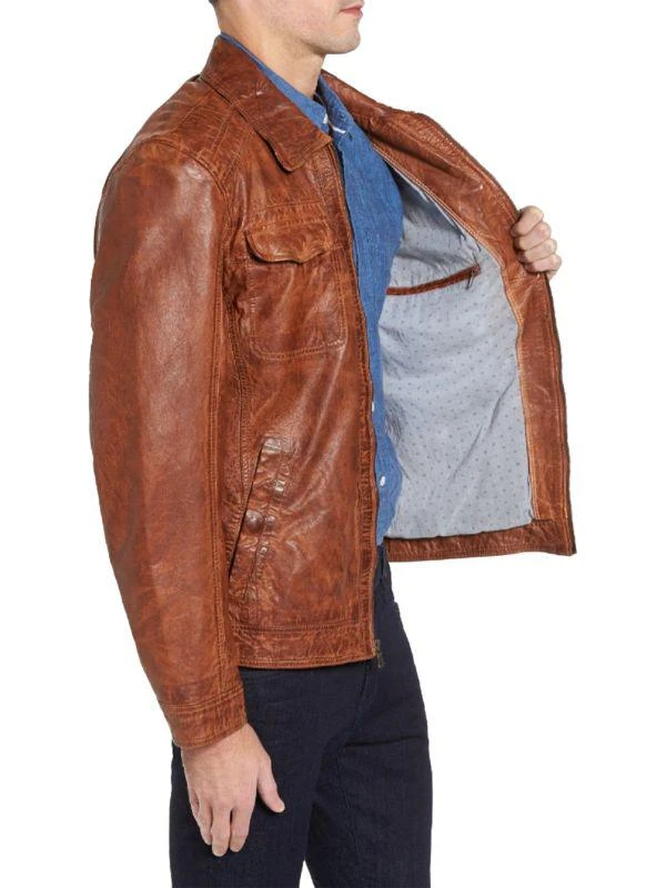 Missani Le Collezioni Washed Lambskin Leather Jacket 3