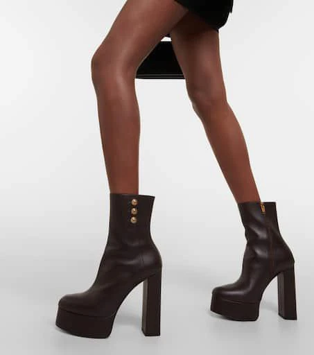 Balmain Brune leather platform ankle boots 4