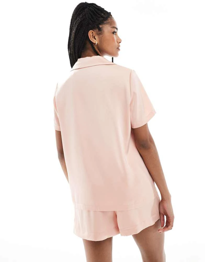 True Decadence True Decadence Button shirt pyjama set in dusty pink 3