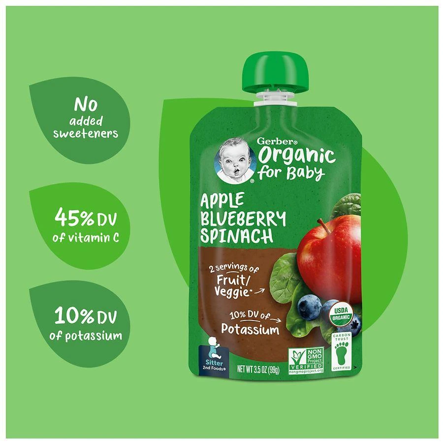 Gerber 2nd Foods Baby Food Apple Blueberry Spinach 6