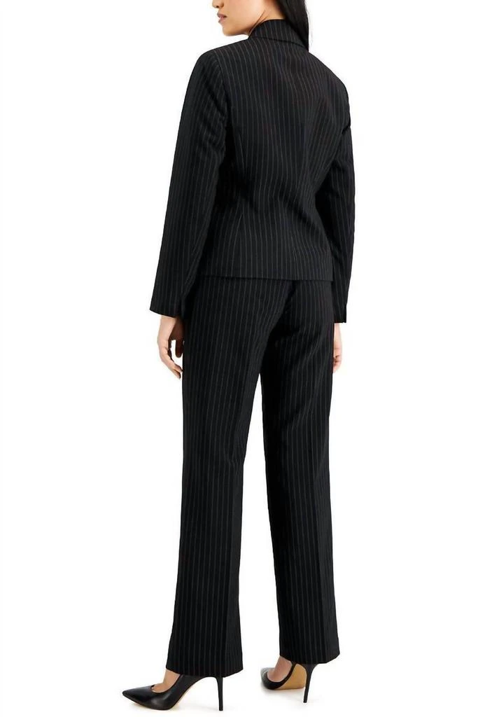 Le Suit Le Suit - Notched Collar Pinstripe Jacket With Straight Pants Set 2