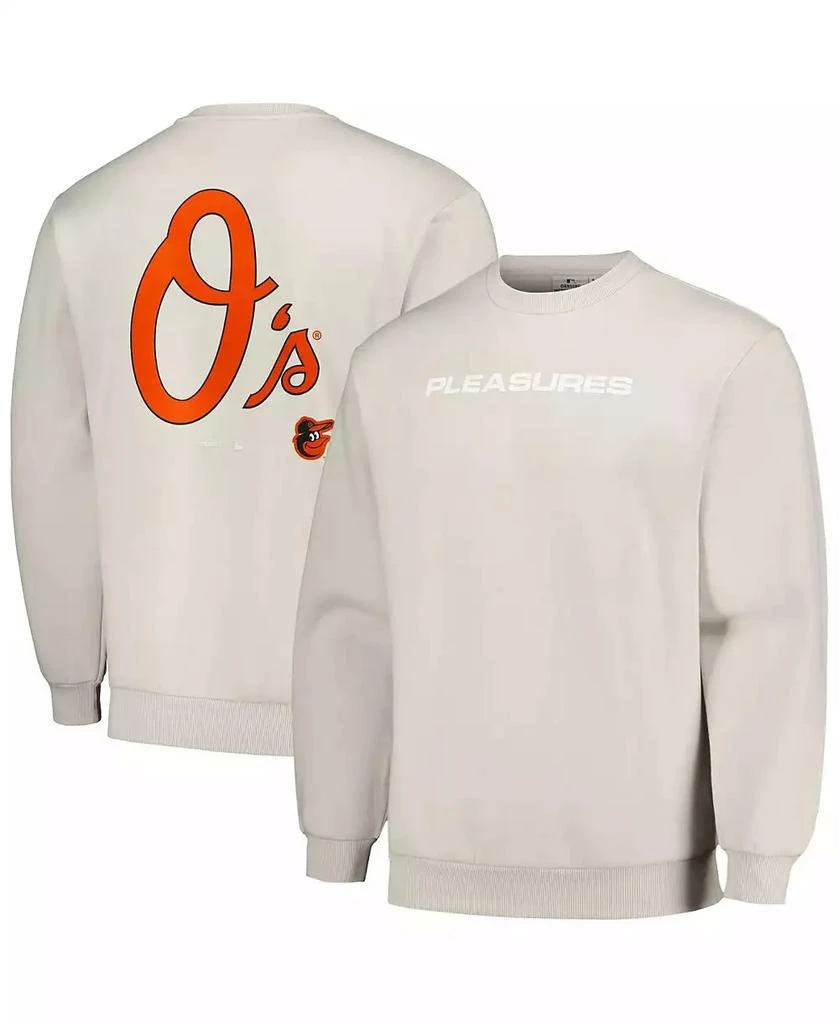 PLEASURES Men's Gray Baltimore Orioles Ballpark Pullover Sweatshirt 1