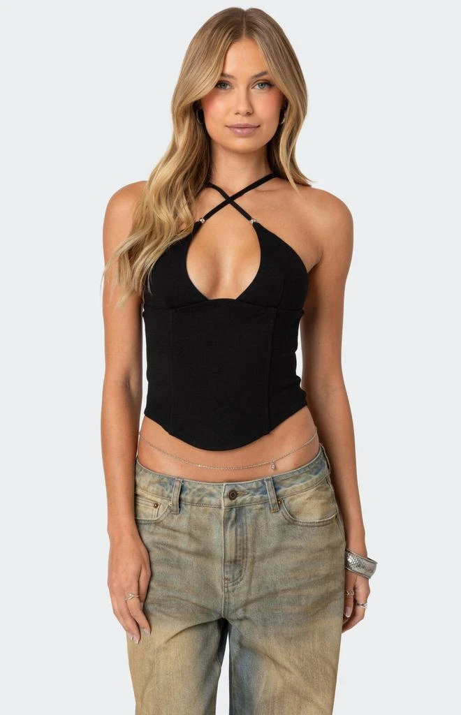 Edikted Lou Crossover Beaded Corset 1
