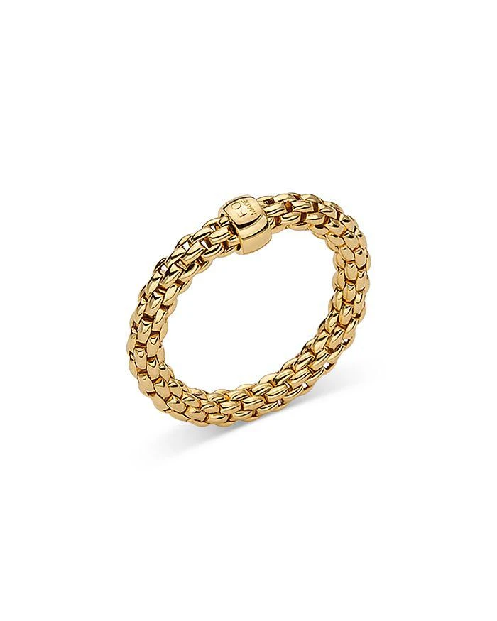 FOPE 18K Yellow Gold Prima Rondelle Woven Link Flex Ring