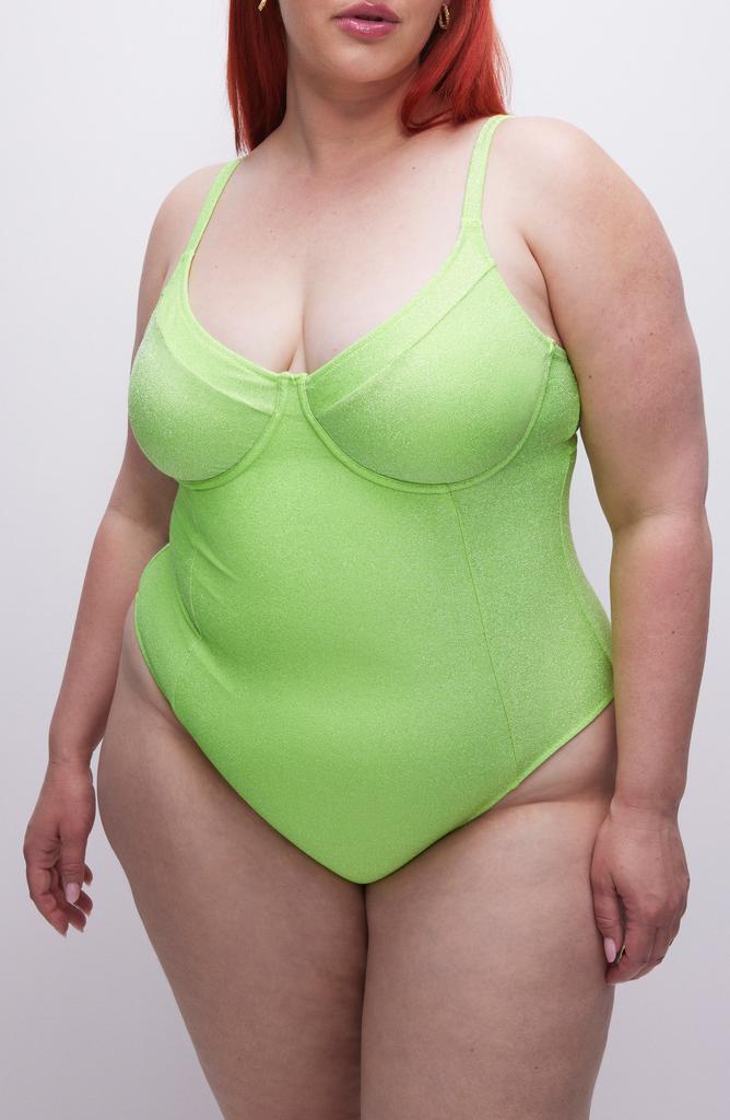 Good American Sparkle Show Off Underwire One-Piece Swimsuit