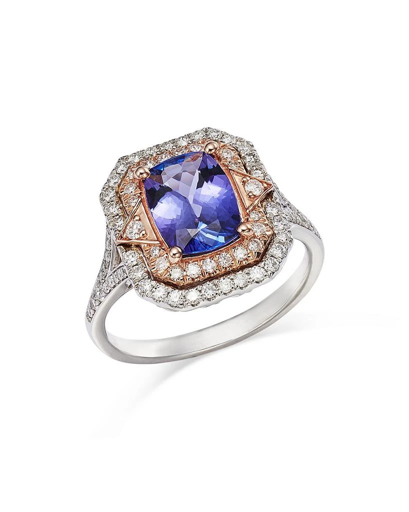 Bloomingdale's Fine Collection Tanzanite & Diamond Double Halo Ring in 14K Rose & White Gold - Exclusive 1