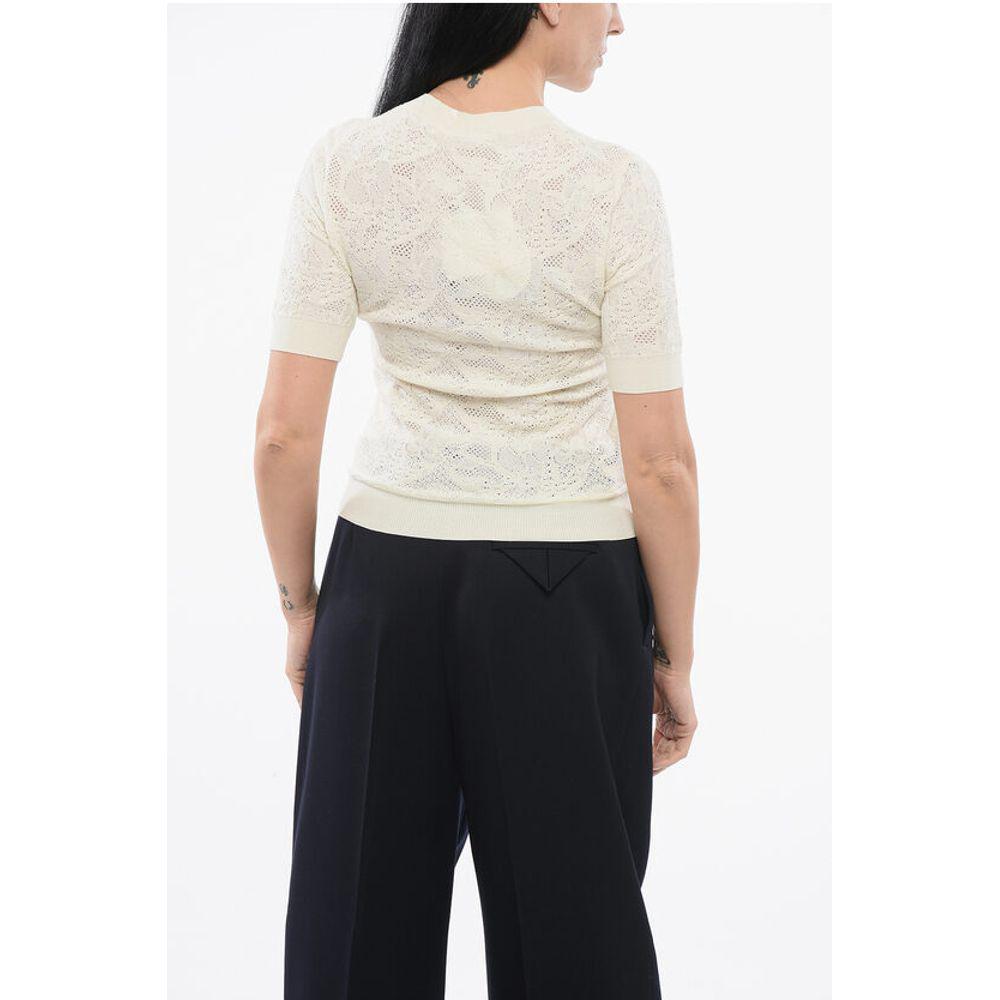 Chloé Chloé Short-sleeved Jacquard Silk Blend Sweater