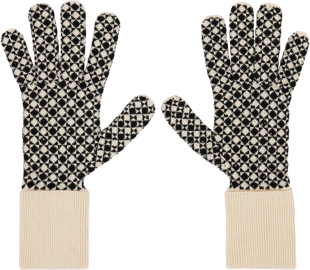MM6 Beige & Black Cotton Gloves