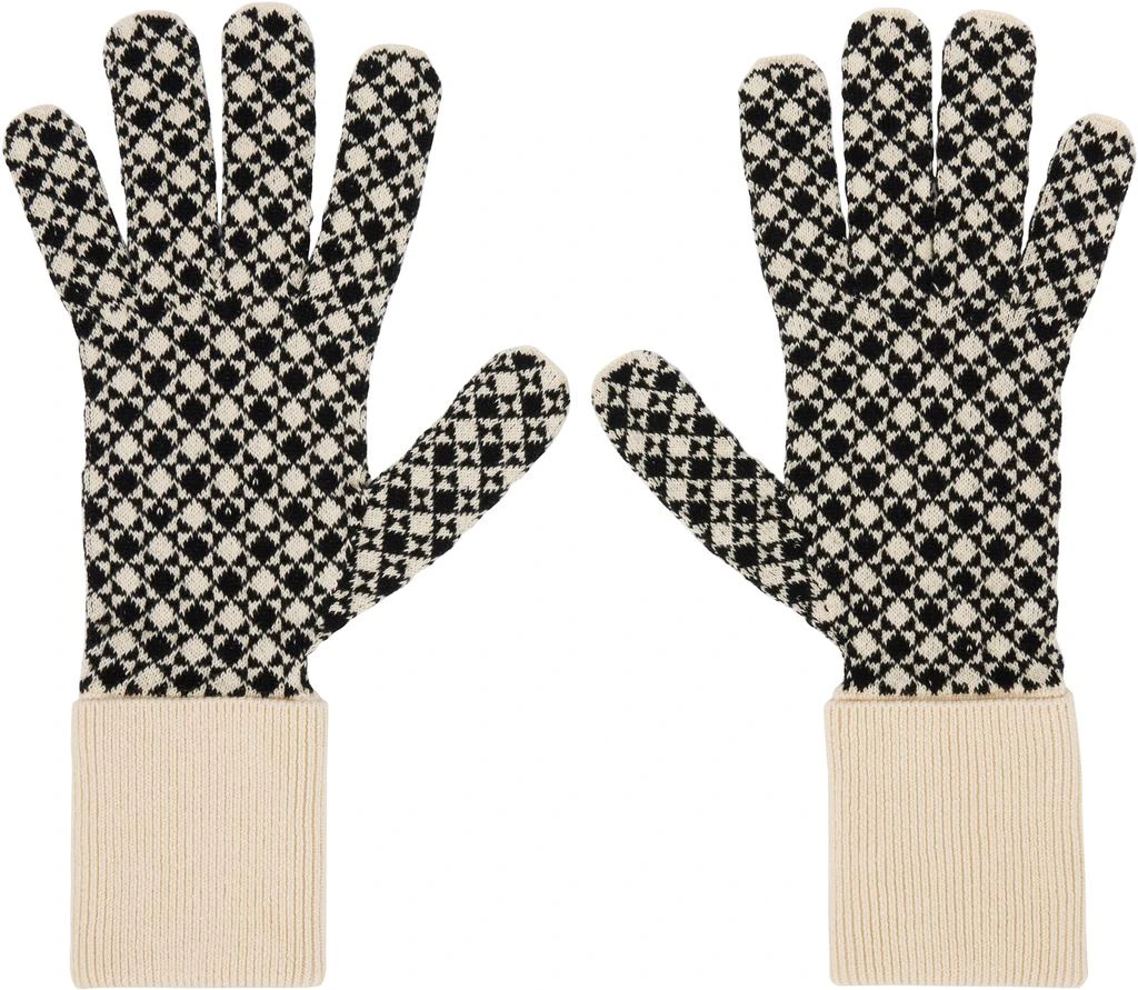 MM6 Beige & Black Cotton Gloves 2