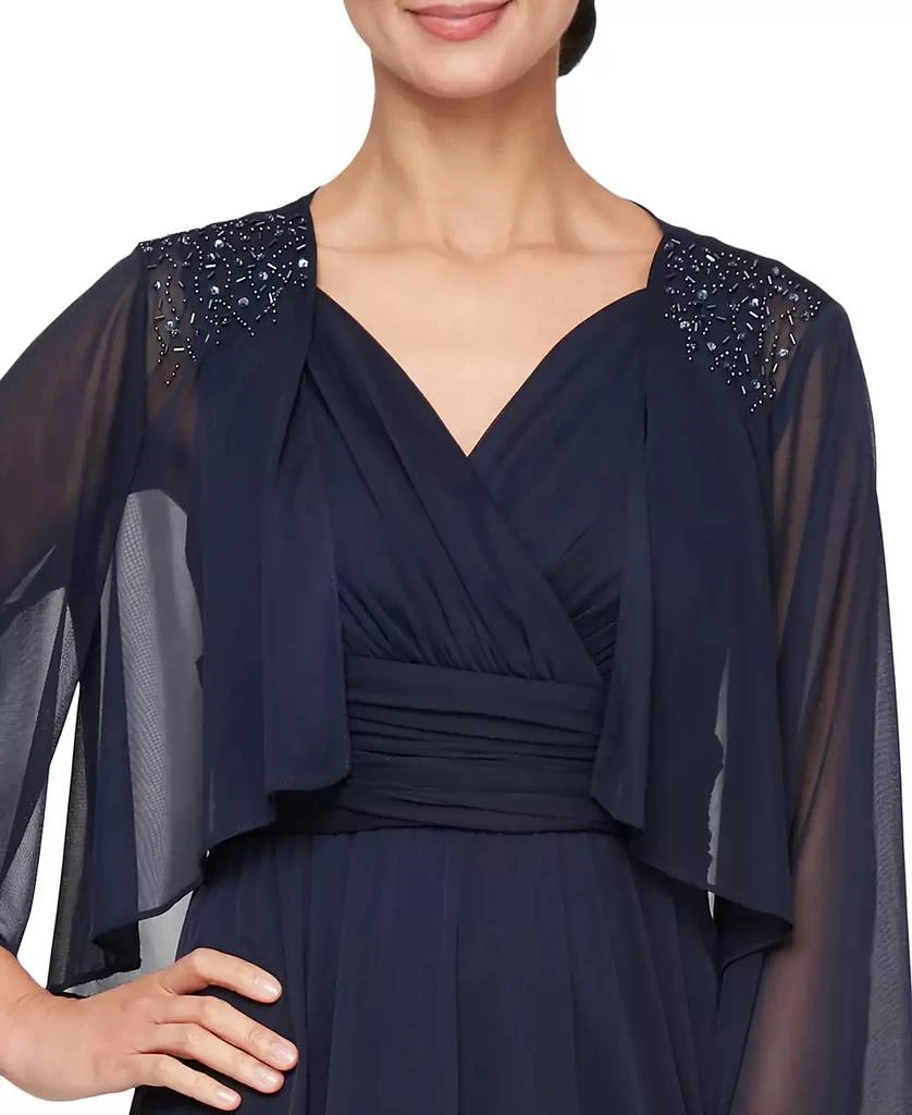 SL Fashions Women's Surplice-Neck Jersey A-Line Dress 5