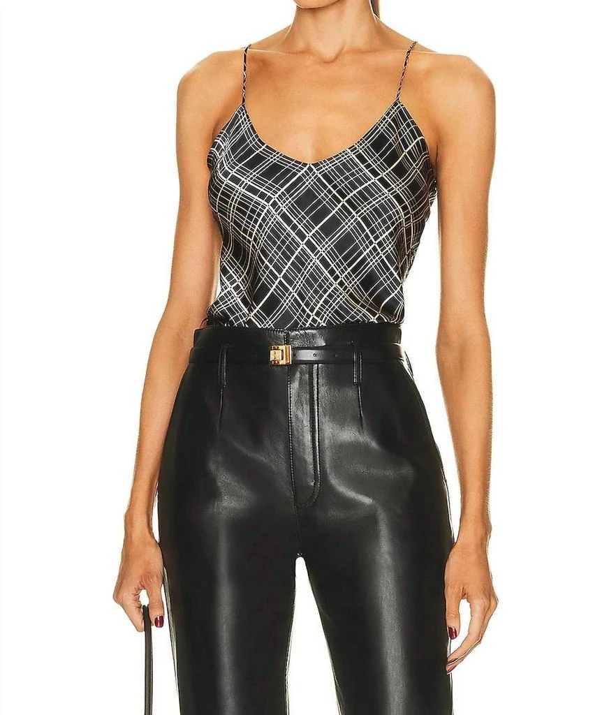 Nili Lotan Isabella Cami Top In Black Plaid 1