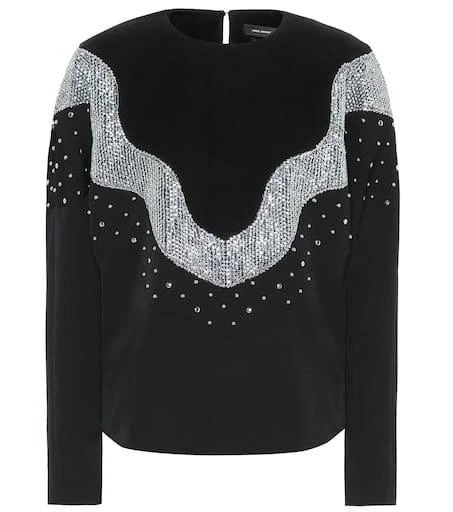 Isabel Marant Valia embellished wool top 1