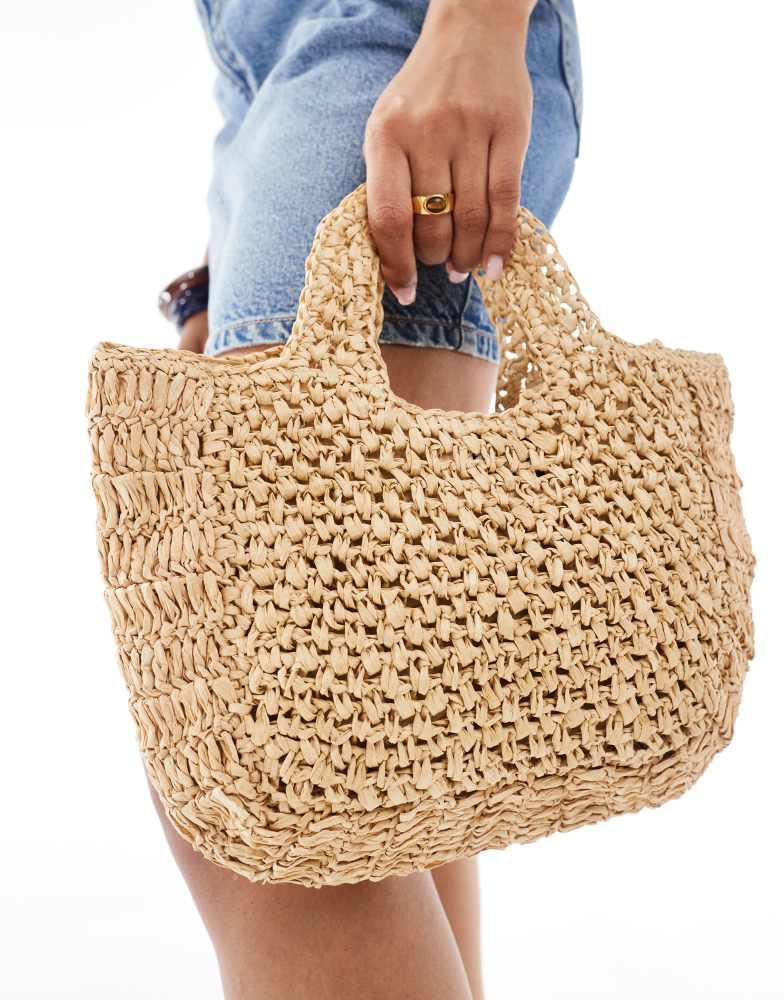 【Native Youth】トップハンドル ラフィア ミニバッグ 送関込 Native Youth Native Youth top handle raffia mini bag in