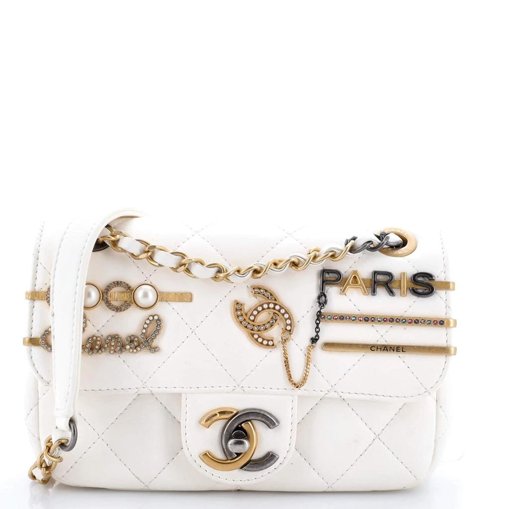 Chanel Coco Clips Flap Bag Embellished Quilted Lambskin Mini 1