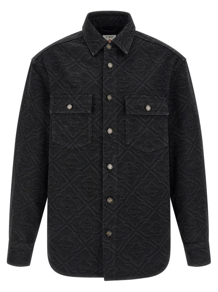 Casablanca Casablanca Long-Sleeved Monogram Denim Shirt