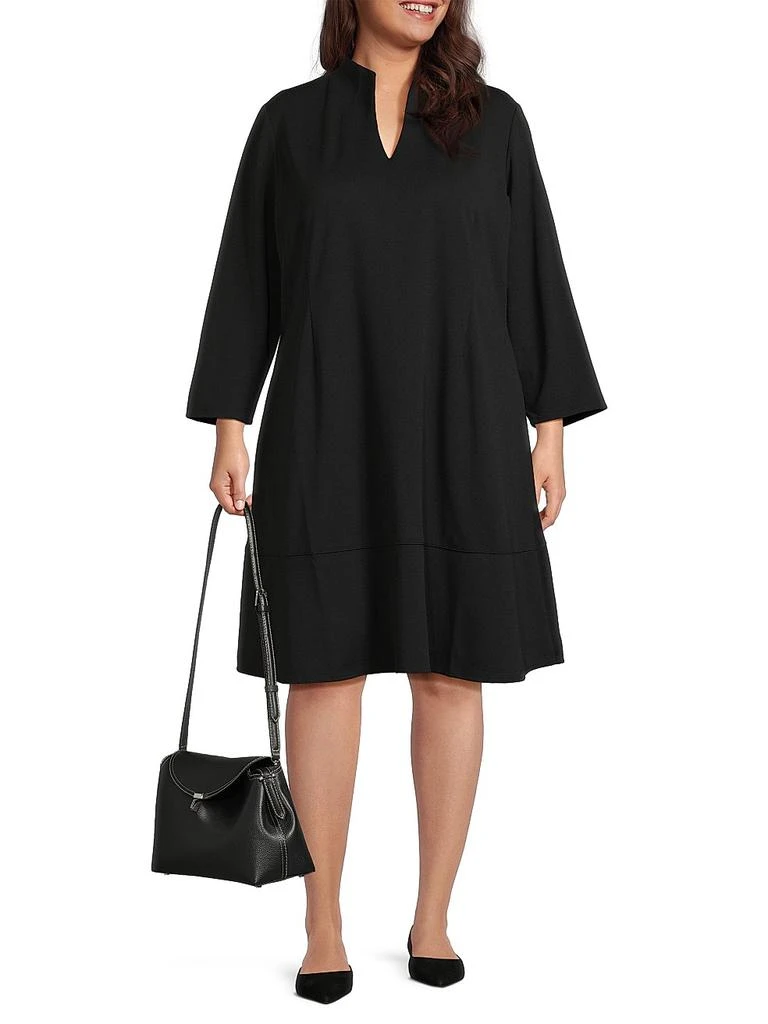 Ming Wang Plus Size Deco Crepe Minidress 2