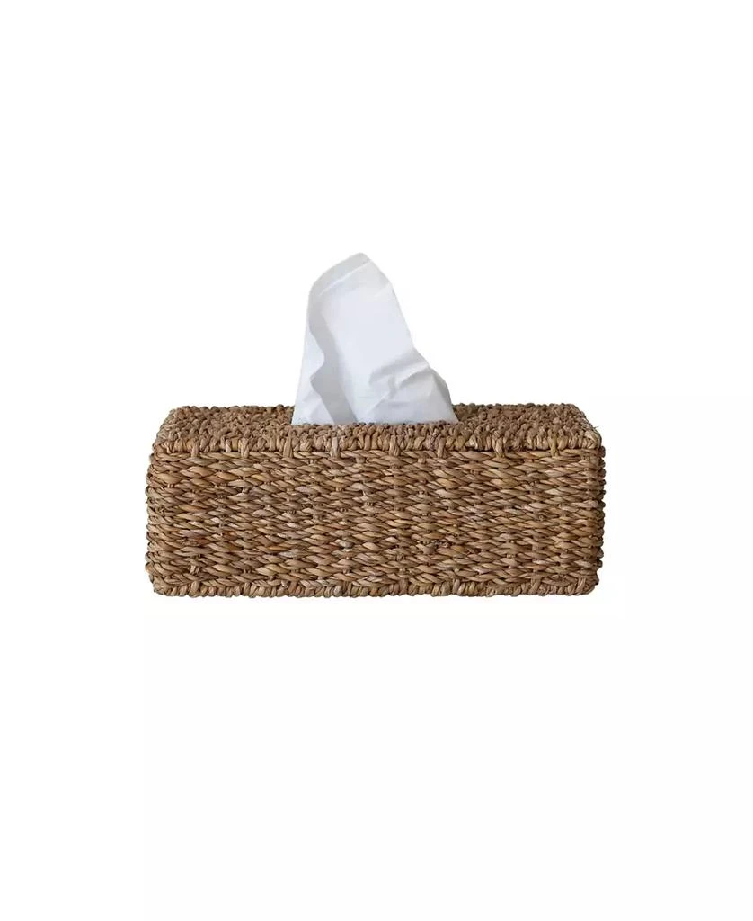 Storied Home Hand-Woven Seagrass Tissue Box Cover, Natural 4