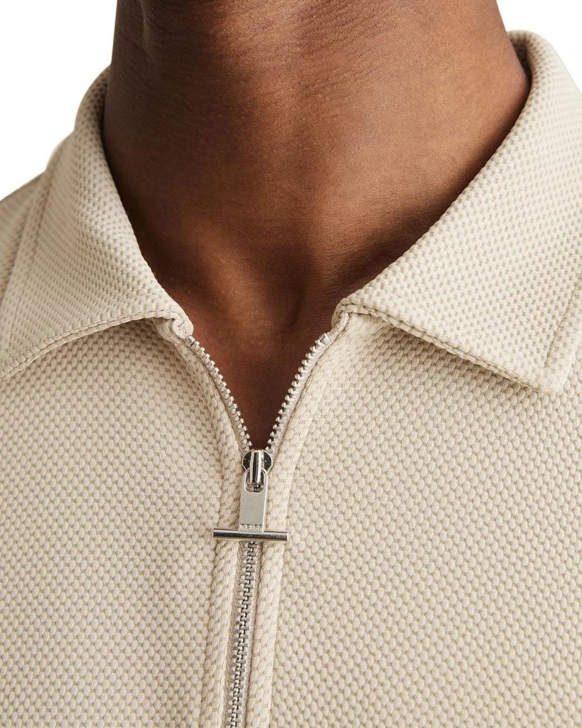 REISS Albany Regular Fit Textured Quarter Zip Polo Shirt 4