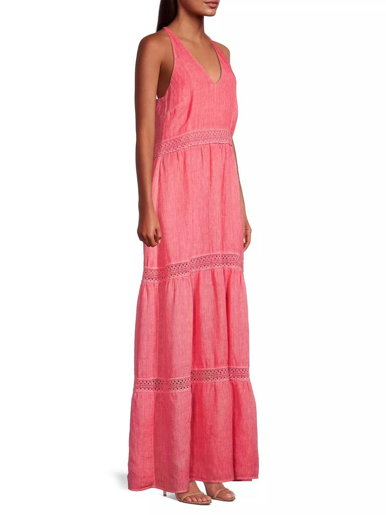 120% Lino Resort Linen Tiered Halter Maxi Dress 4