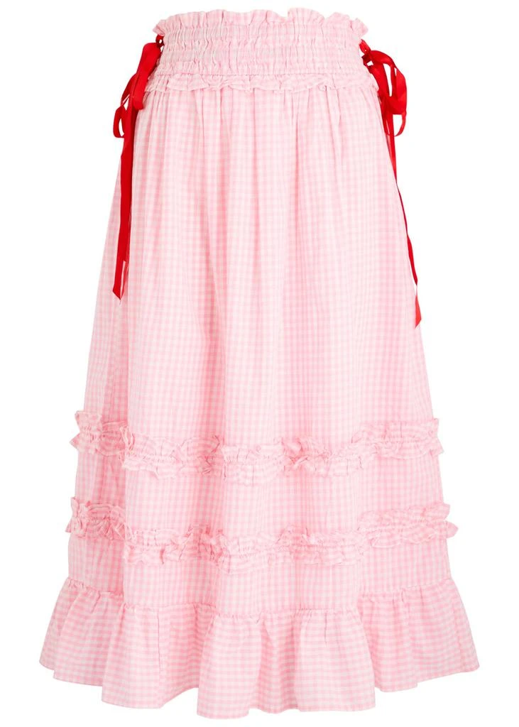 DAMSON MADDER Olivia gingham cotton midi skirt  1