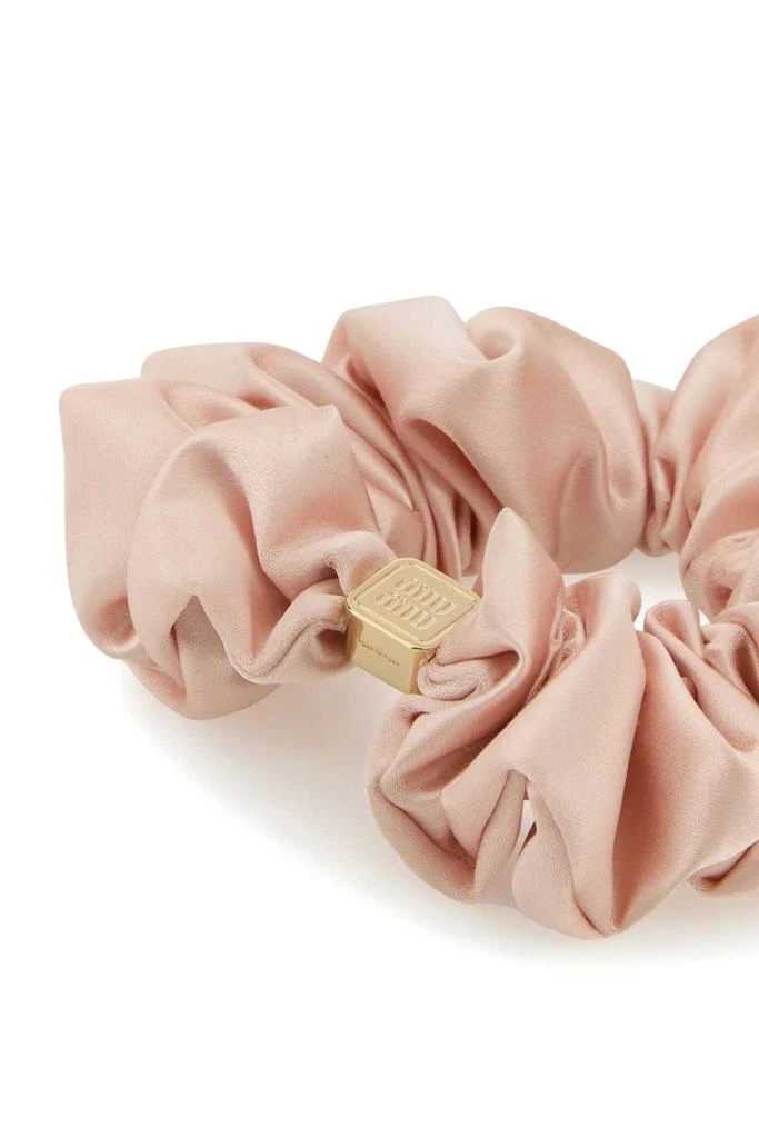 Miu Miu Powder Pink Satin Scrunchie 2