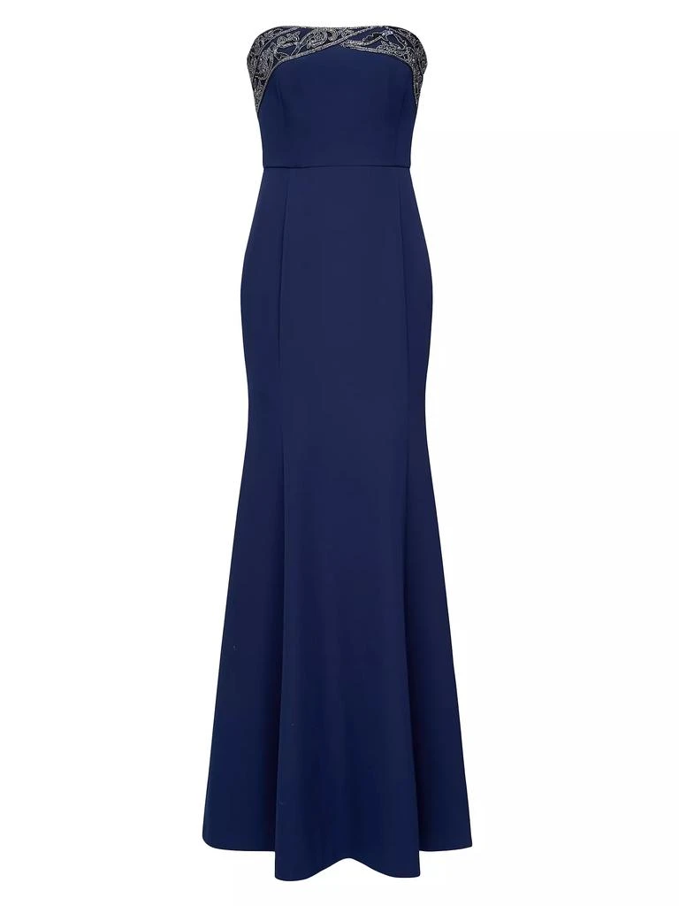 Theia Londyn Beaded Crepe Strapless Gown 1
