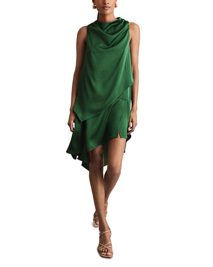 REISS Eloise Drape Neck Short Occasion Dress
