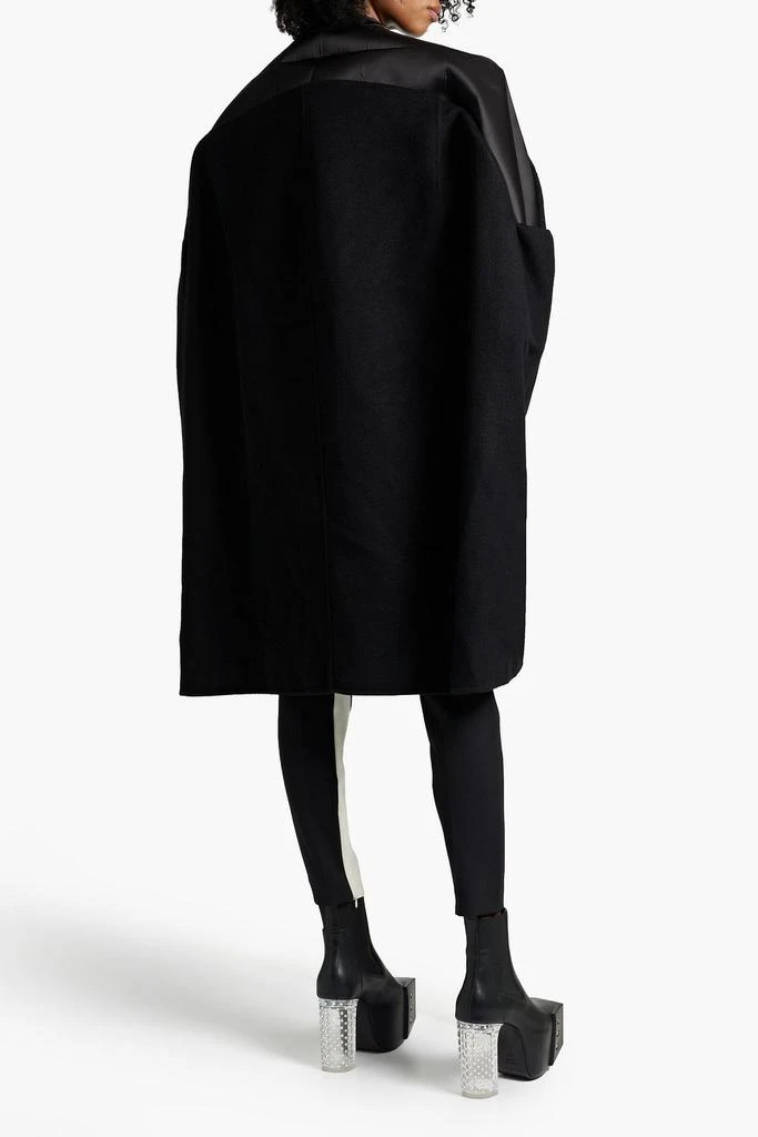 RICK OWENS Oversized quilted satin-paneled cashmere cape 3