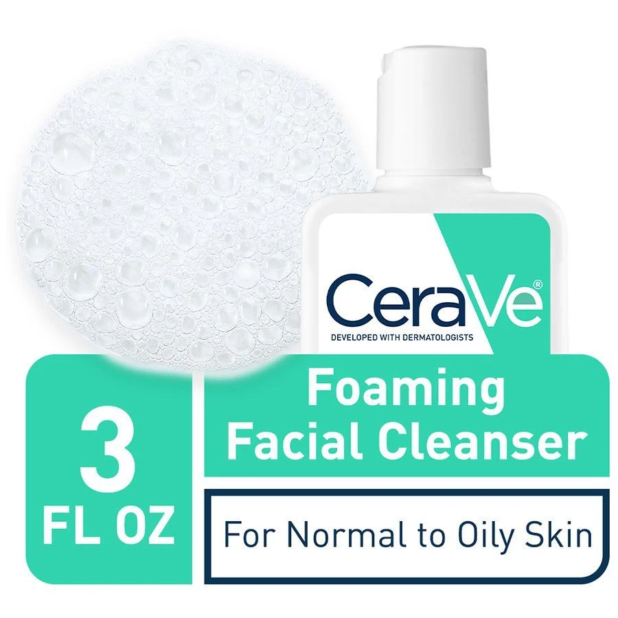 CeraVe Travel Size Foaming Face Cleanser for Normal to Oily Skin with Hyaluronic Acid 9