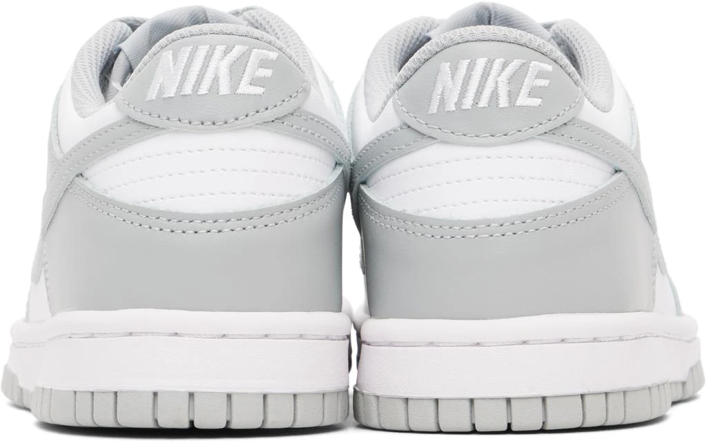 NIKE Big Kids White & Gray Dunk Low Sneakers